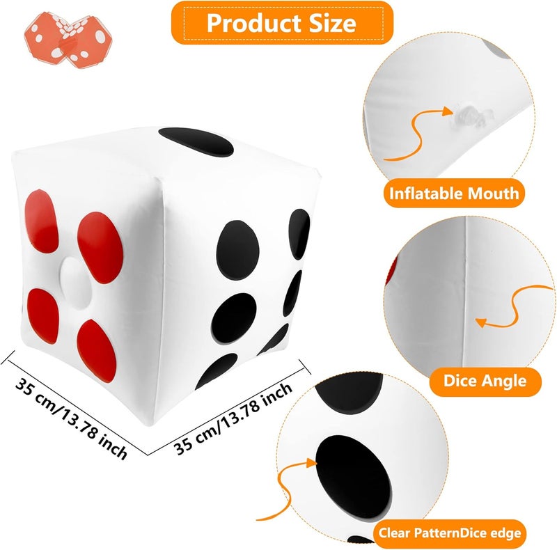 Restroma 8 Pack 14 Inch Jumbo Inflatable Dice Large Blow Up Dices Giant Dice Toys for Indoor Outdoor Broad Game Party Favors - Image 2